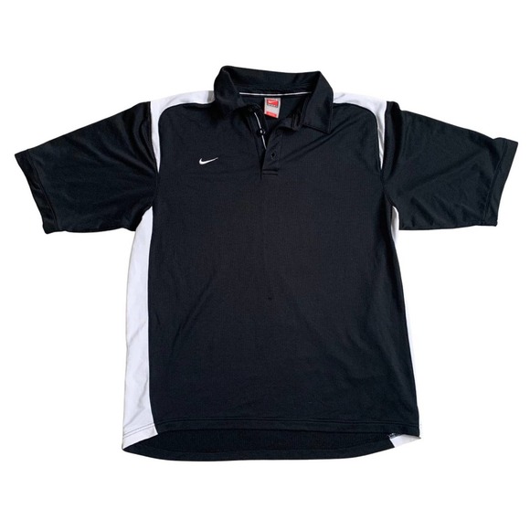 Nike Collared Black T-Shirt - Picture 1 of 4